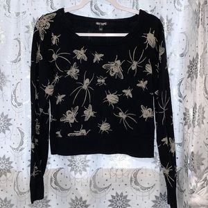 Hot Topic Intarsia Insect Bug Crop 